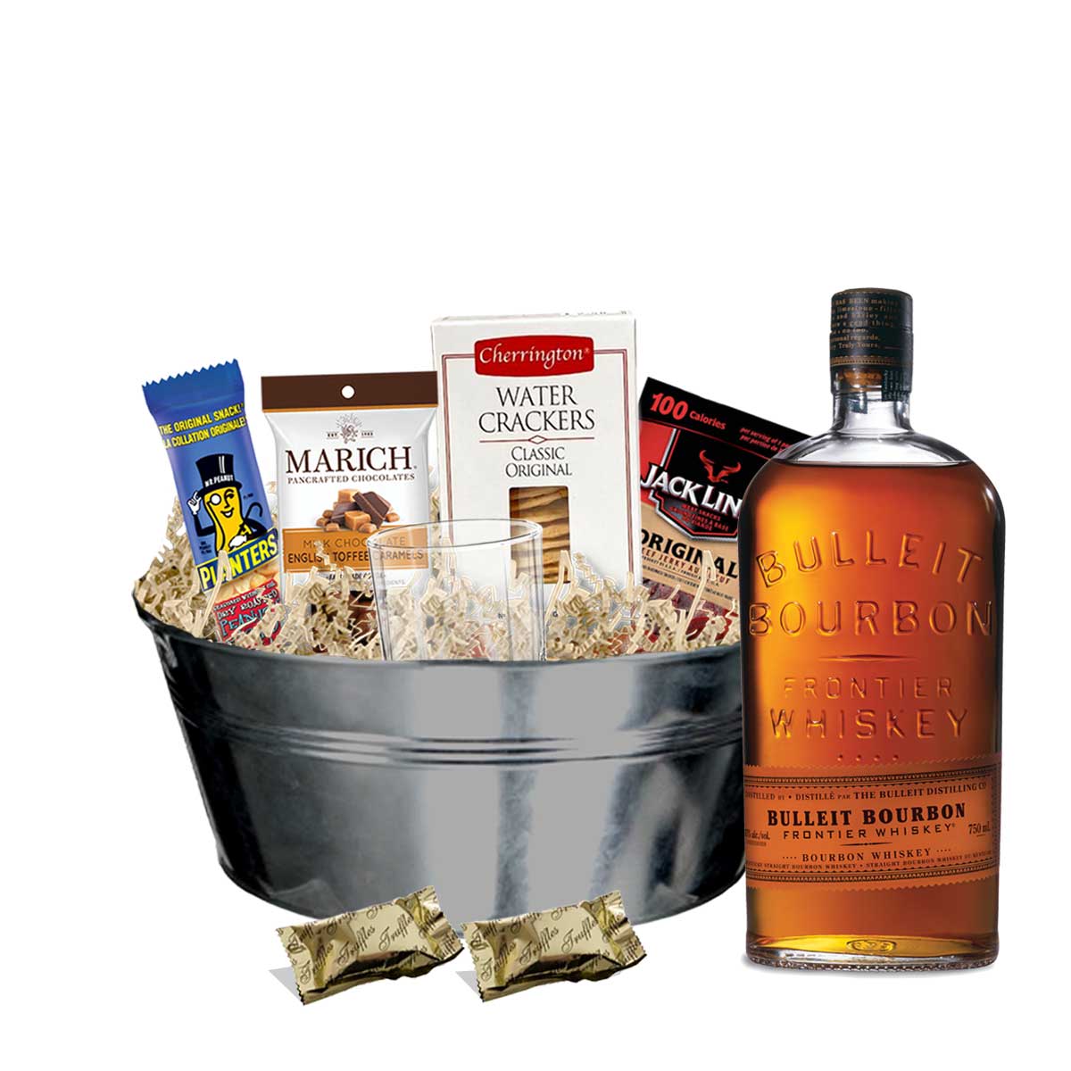 TAG Liquor Stores BC - Bulleit Bourbon Whiskey 750ml Gift Basket