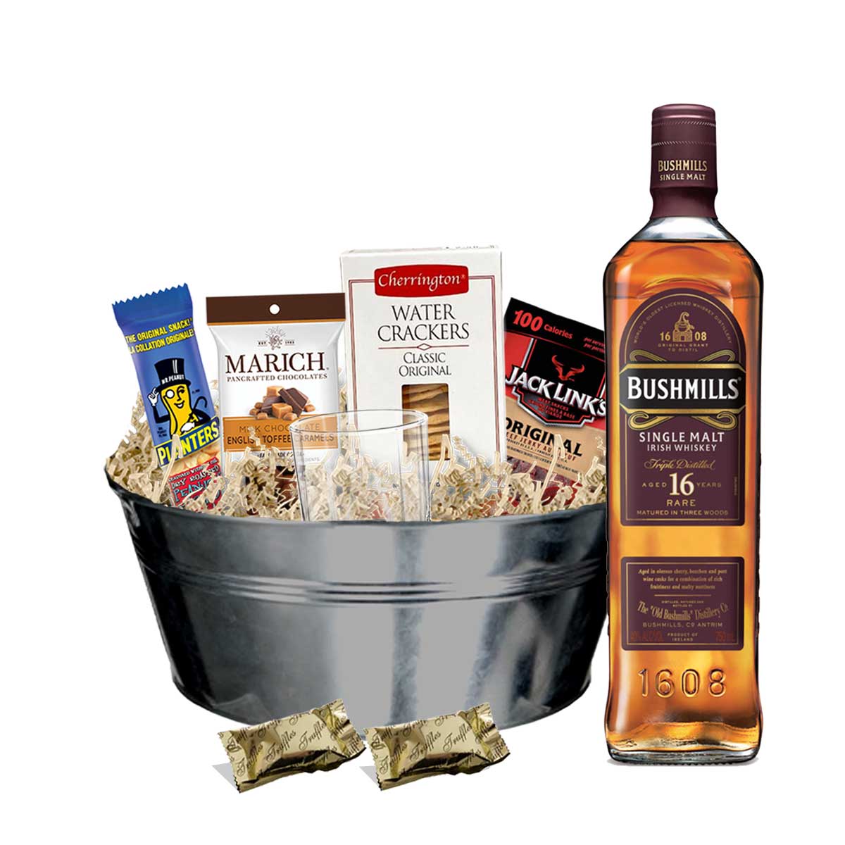 TAG Liquor Stores BC - Bushmills 16 Year Old Irish Whiskey 750ml Gift Basket