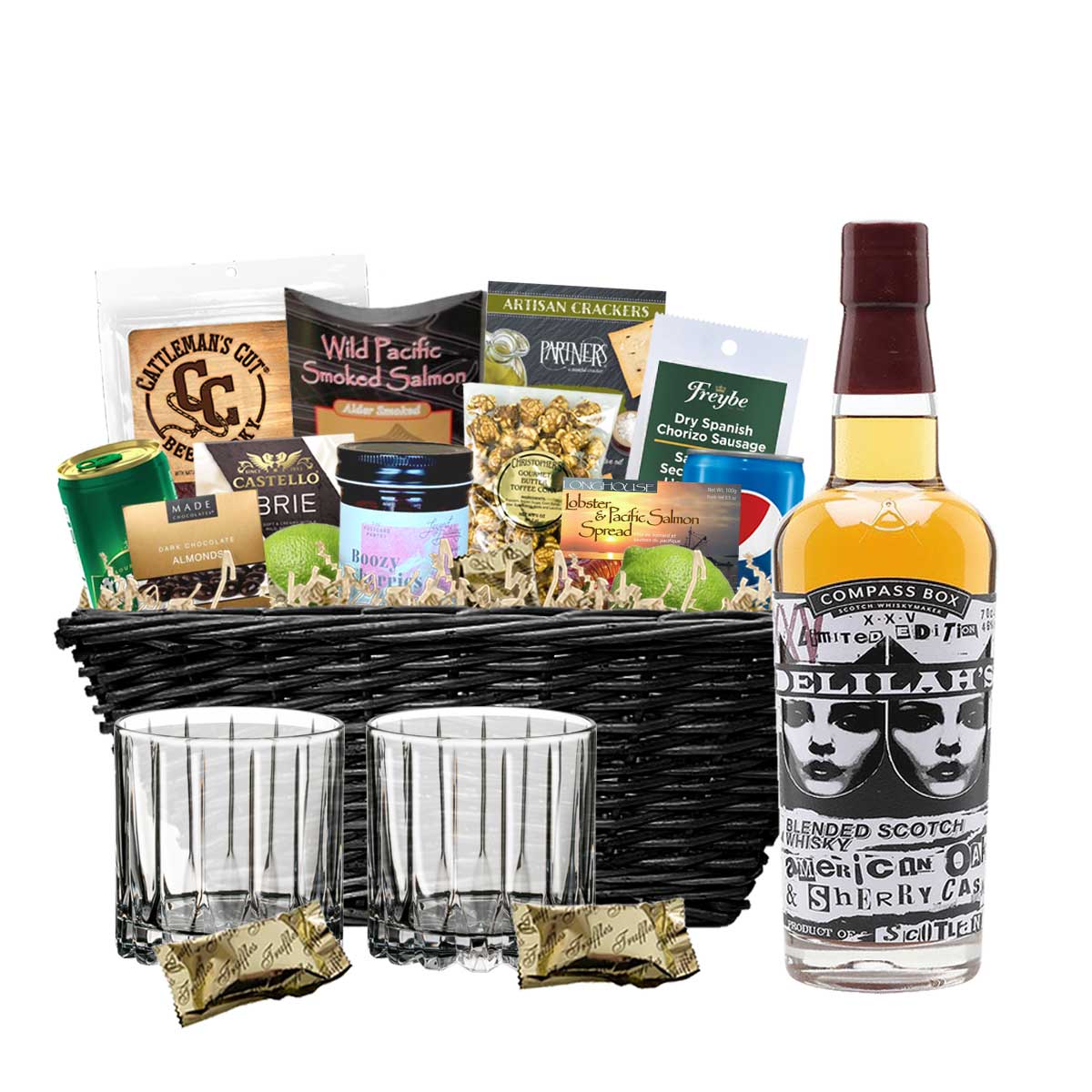 TAG Liquor Stores BC - Compass Box Delilah's XXV Blended Scotch Whisky 750ml Gift Basket