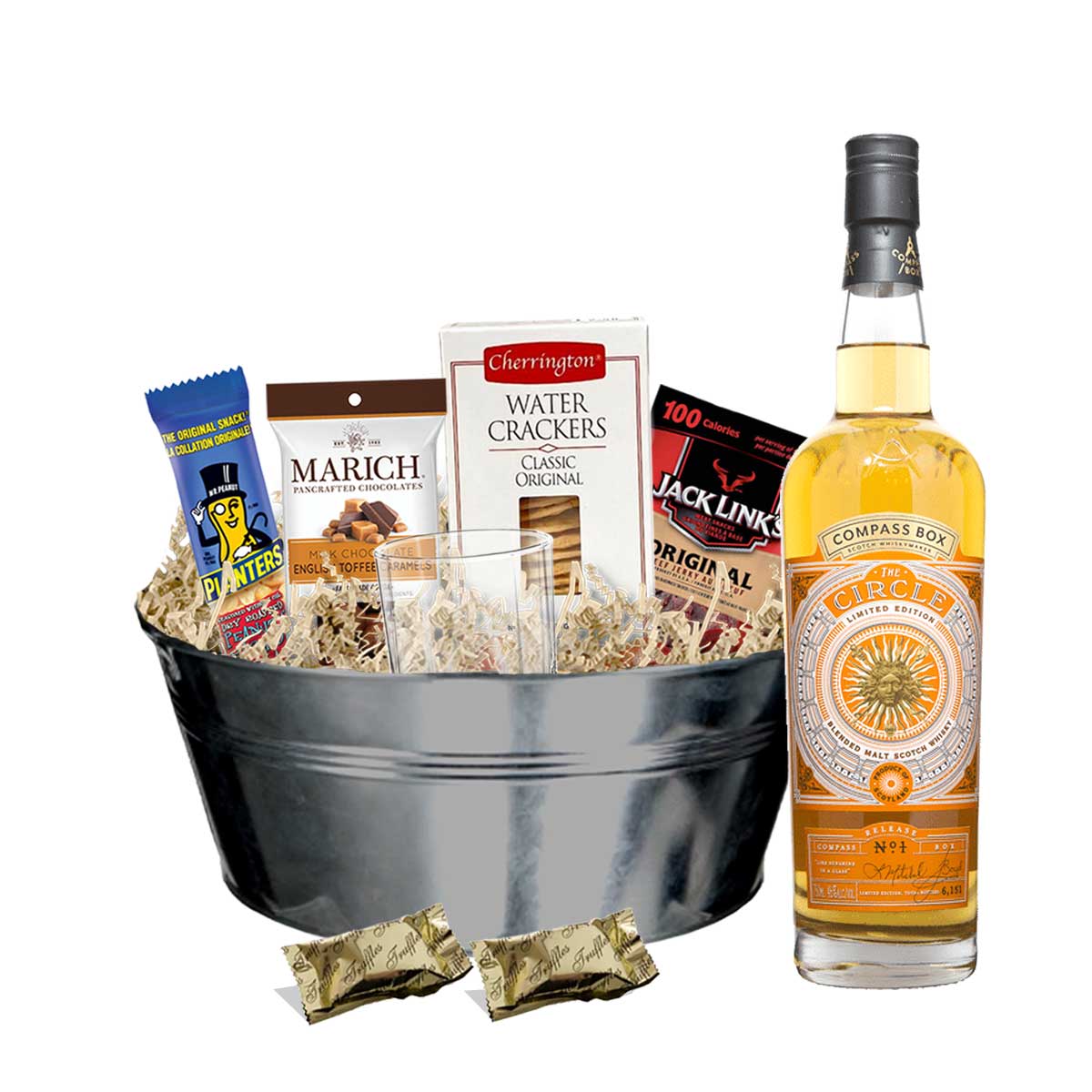 TAG Liquor Stores BC - Compass Box The Circle Whisky 750ml Gift Basket