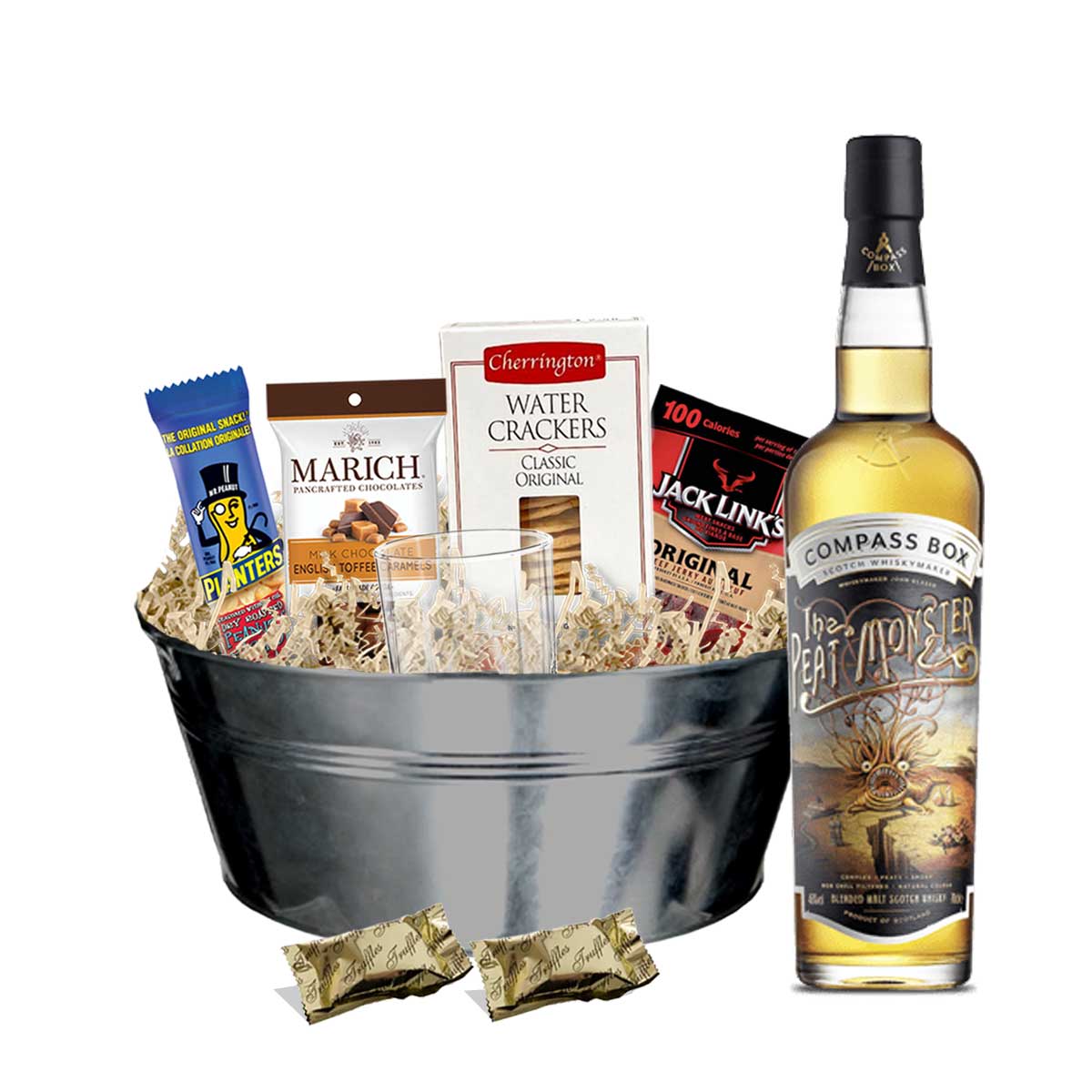 TAG Liquor Stores BC - Compass Box The Peat Monster Whisky 750ml Gift Basket