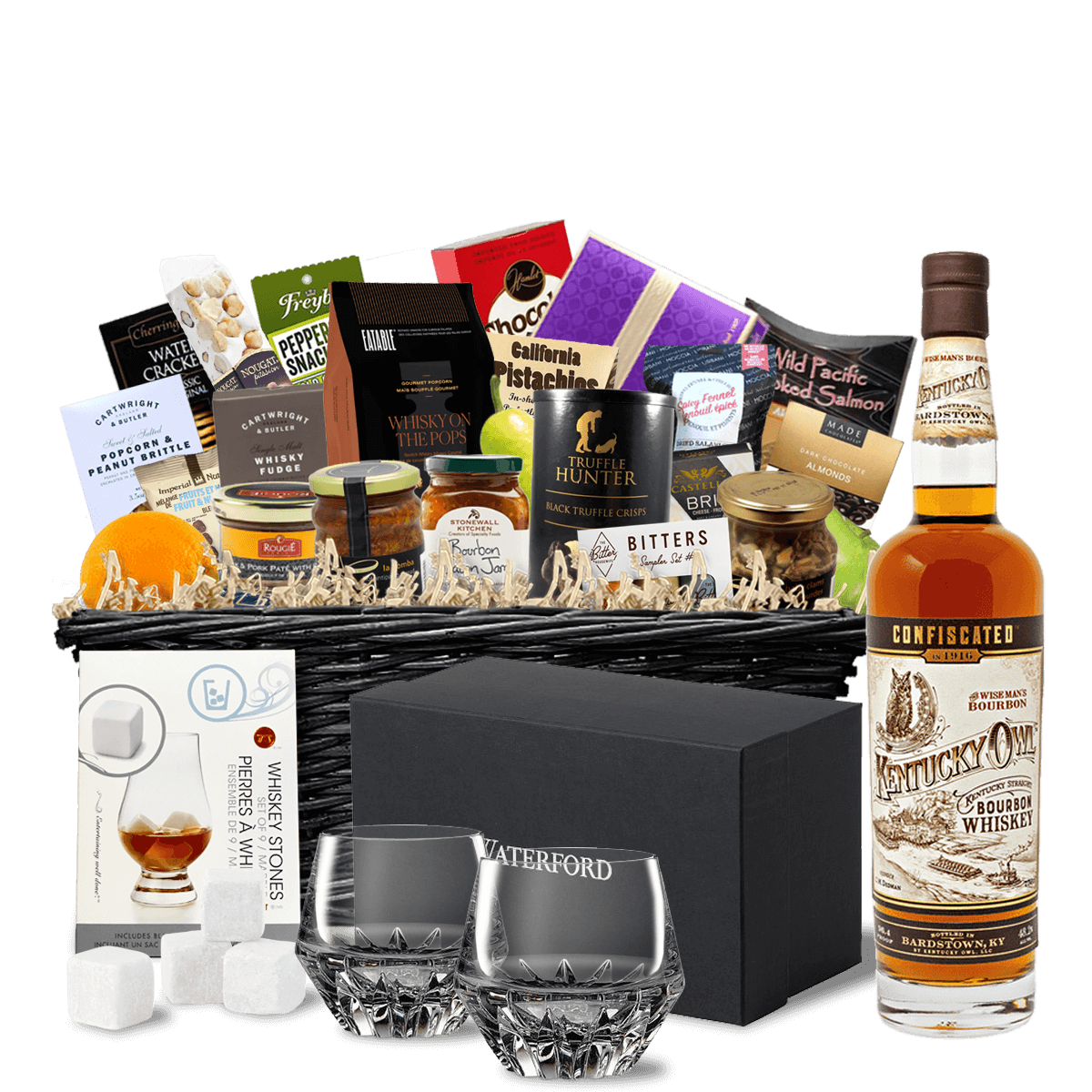 TAG Liquor Stores BC - Confiscated Kentucky Owl Bourbon Whiskey Ultra Luxe Gift Basket