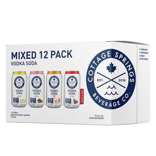Cottage Springs - Vodka Soda 12 Can Mixed Pack
