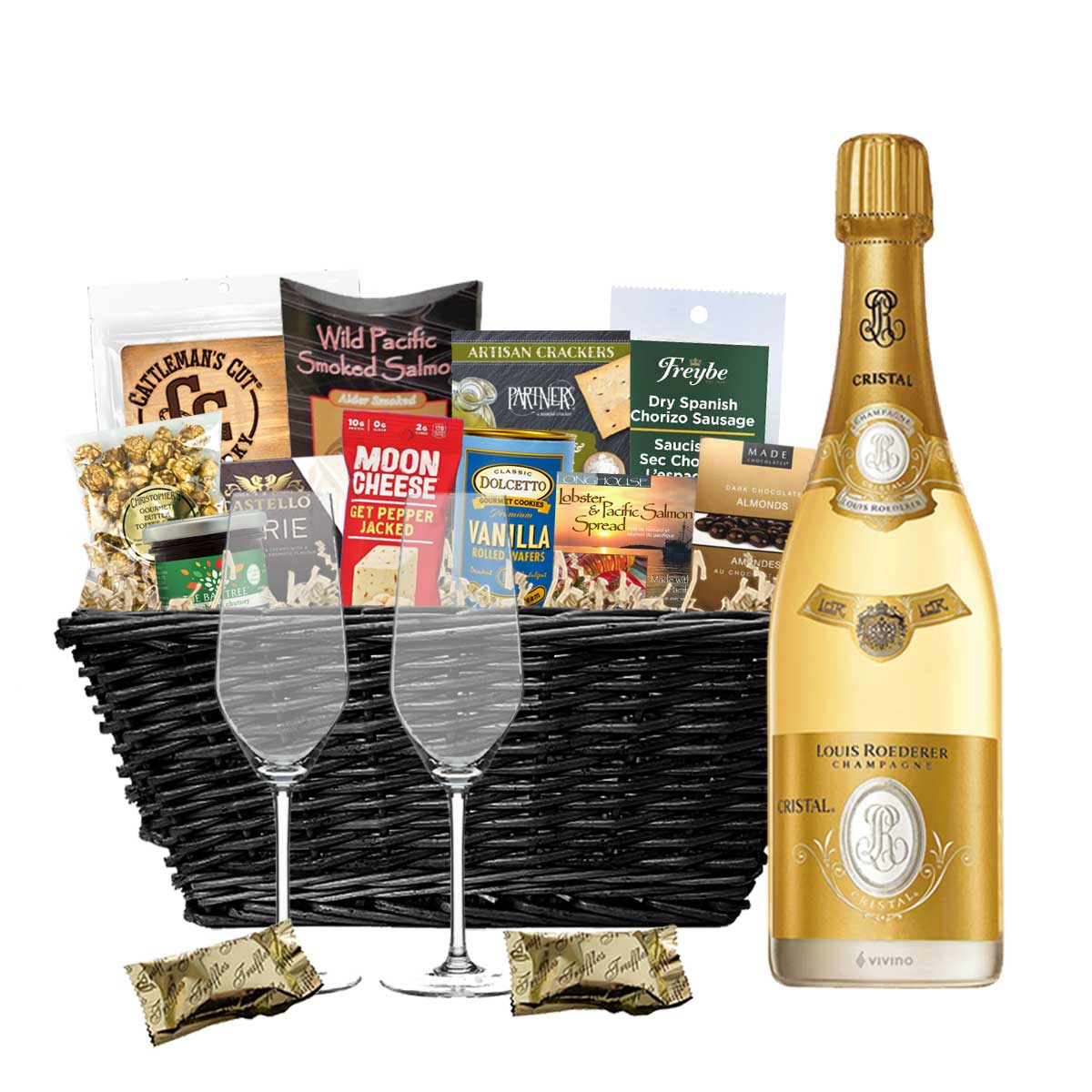 TAG Liquor Stores BC - Cristal Brut Champagne Louis Roederer 750ml Gift Basket