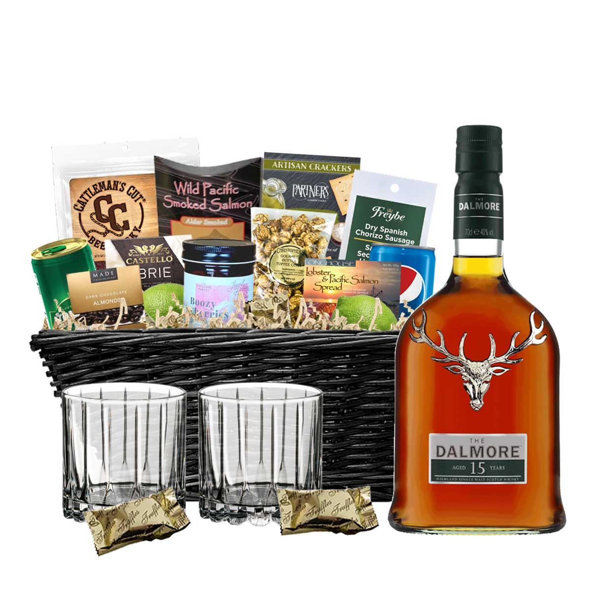 TAG Liquor Stores BC - Dalmore 15 Year Old Scotch Whisky 750ml Gift Basket