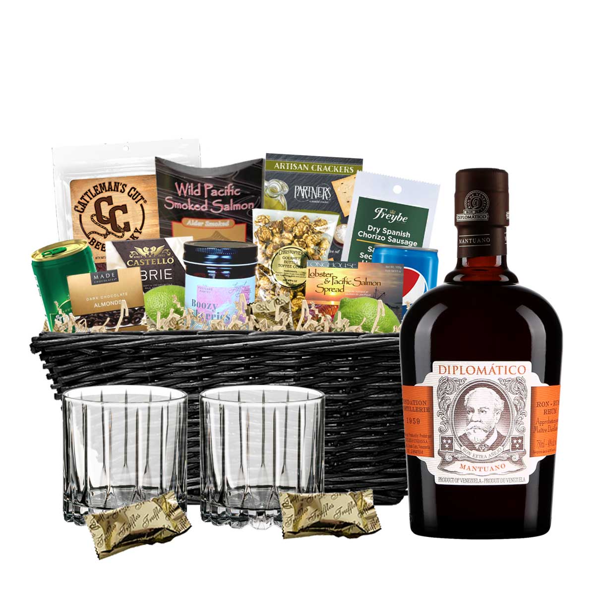 TAG Liquor Stores BC - Diplomatico Mantuano Rum 750ml Gift Basket