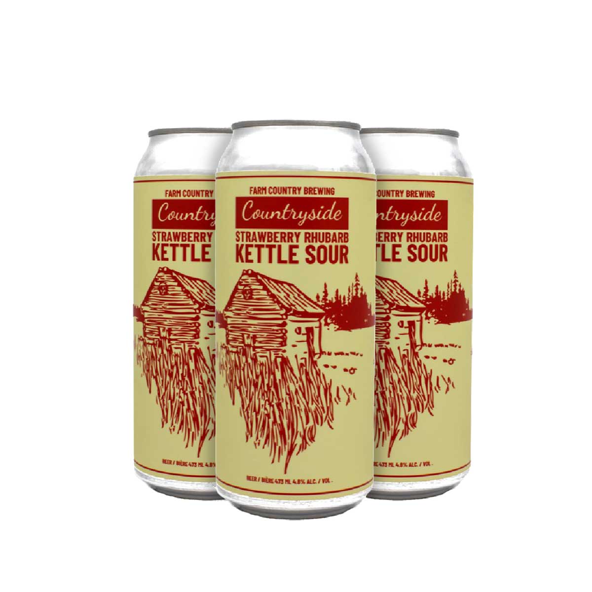 Farm Country Brewing Countryside Strawberry Rhubarb Kettle Sour 4 Pack Cans