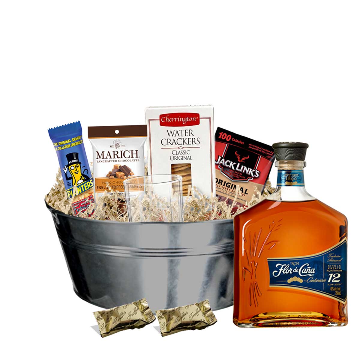 TAG Liquor Stores BC - Flor De Cana 12 Year Old Rum 750ml Gift Basket