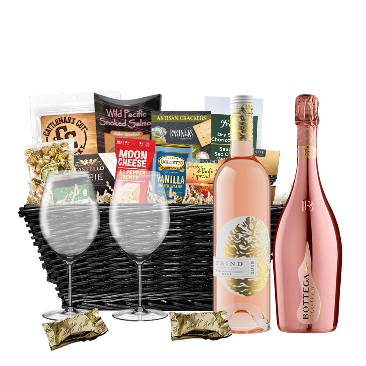 TAG Liquor Stores BC - Frind Rosé & Bottega Rosé Gold 750ml x 2 Gift Basket