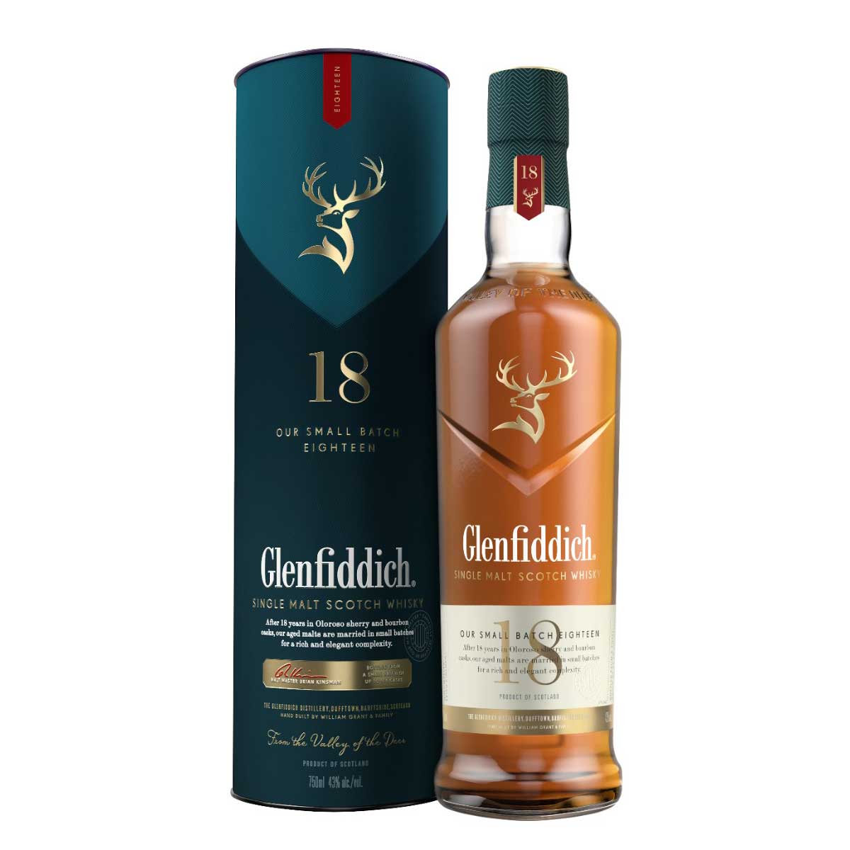 Glenfiddich 18 Year Old Single Malt Scotch Whisky 750ml