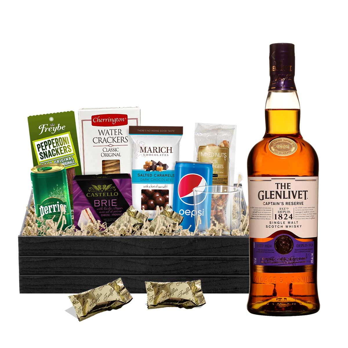TAG Liquor Stores BC - Glenlivet Captain's Reserve Scotch Whisky 750ml Gift Basket