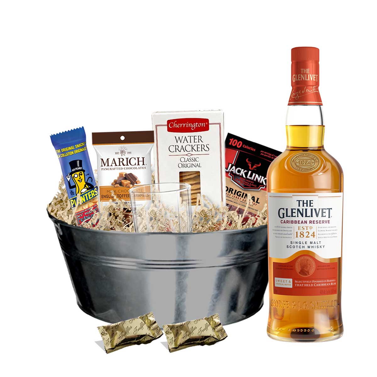 TAG Liquor Stores BC - The Glenlivet Caribbean Reserve Scotch Whisky 750ml Gift Basket