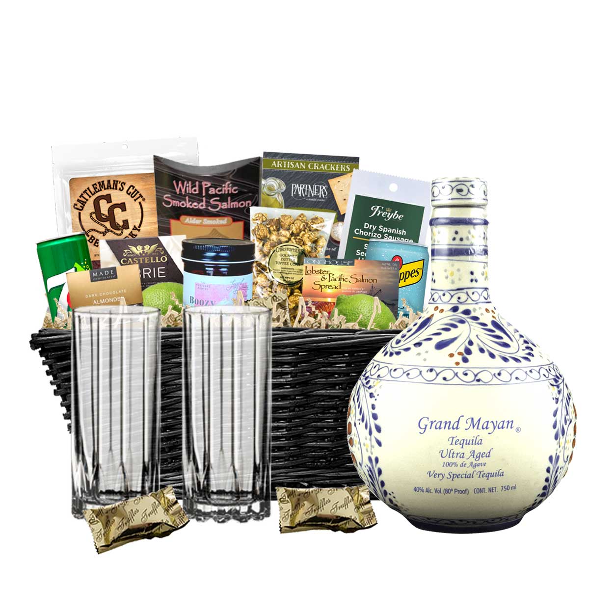 TAG Liquor Stores BC - Grand Mayan Ultra Aged Tequila 750ml Gift Basket