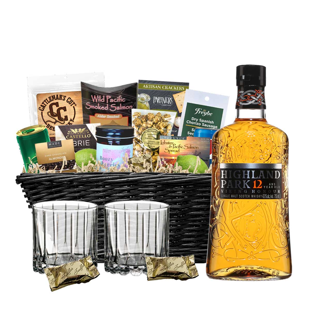 TAG Liquor Stores BC - Highland Park 12 Year Scotch Whisky 750ml Gift Basket