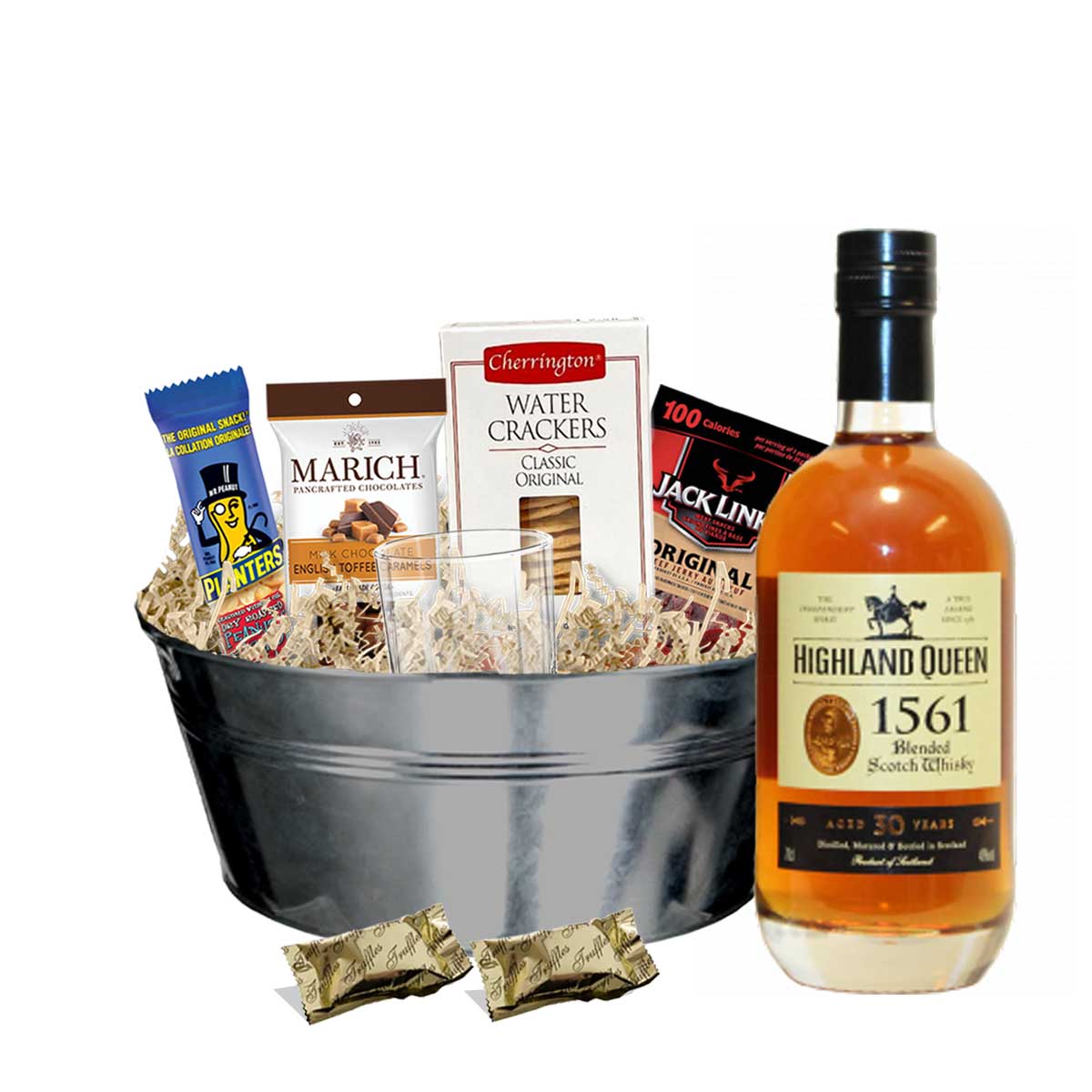 TAG Liquor Stores BC - Highland Queen 30 Year Old Blended Scotch Whisky 750ml Gift Basket