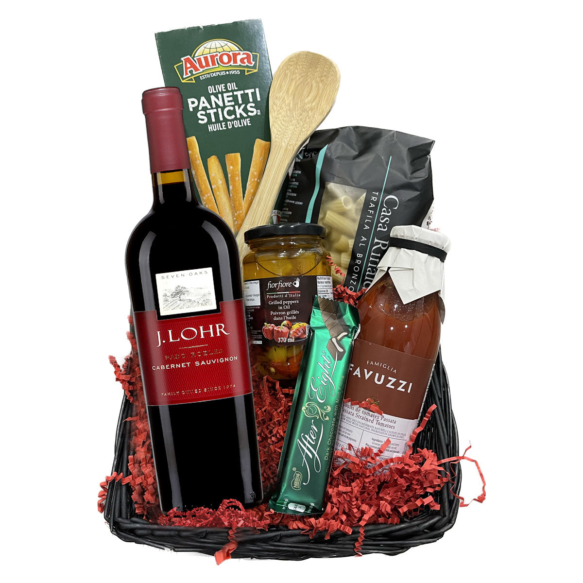 TAG Liquor Stores BC - Pasta Night Gift Basket (J.Lohr Cabernet Sauvignon 750ml)