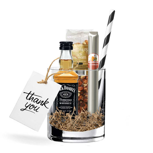 Jack Daniels Highball Gift Set in a glass with a cigar