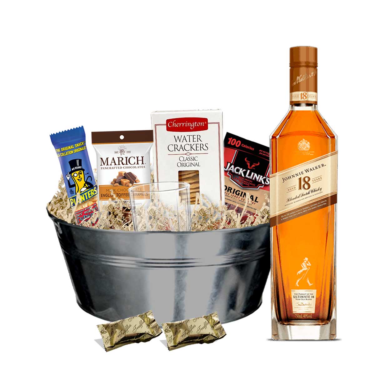 TAG Liquor Stores BC - Johnnie Walker 18 Year Old Scotch Whisky 750ml Gift Basket