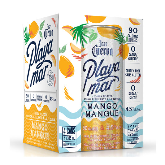 TAG Liquor Stores Delivery - Jose Cuervo Playamar Mango Tequila Hard Seltzer 4 Pack Cans