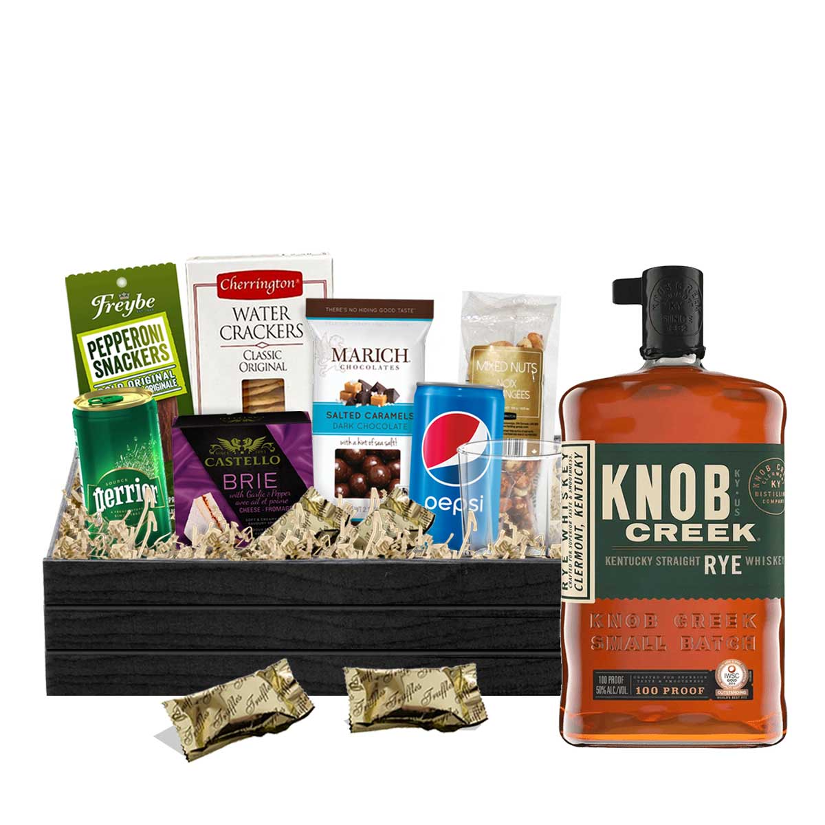 TAG Liquor Stores BC - Knob Creek Kentucky Straight Rye Whiskey 750ml Gift Basket