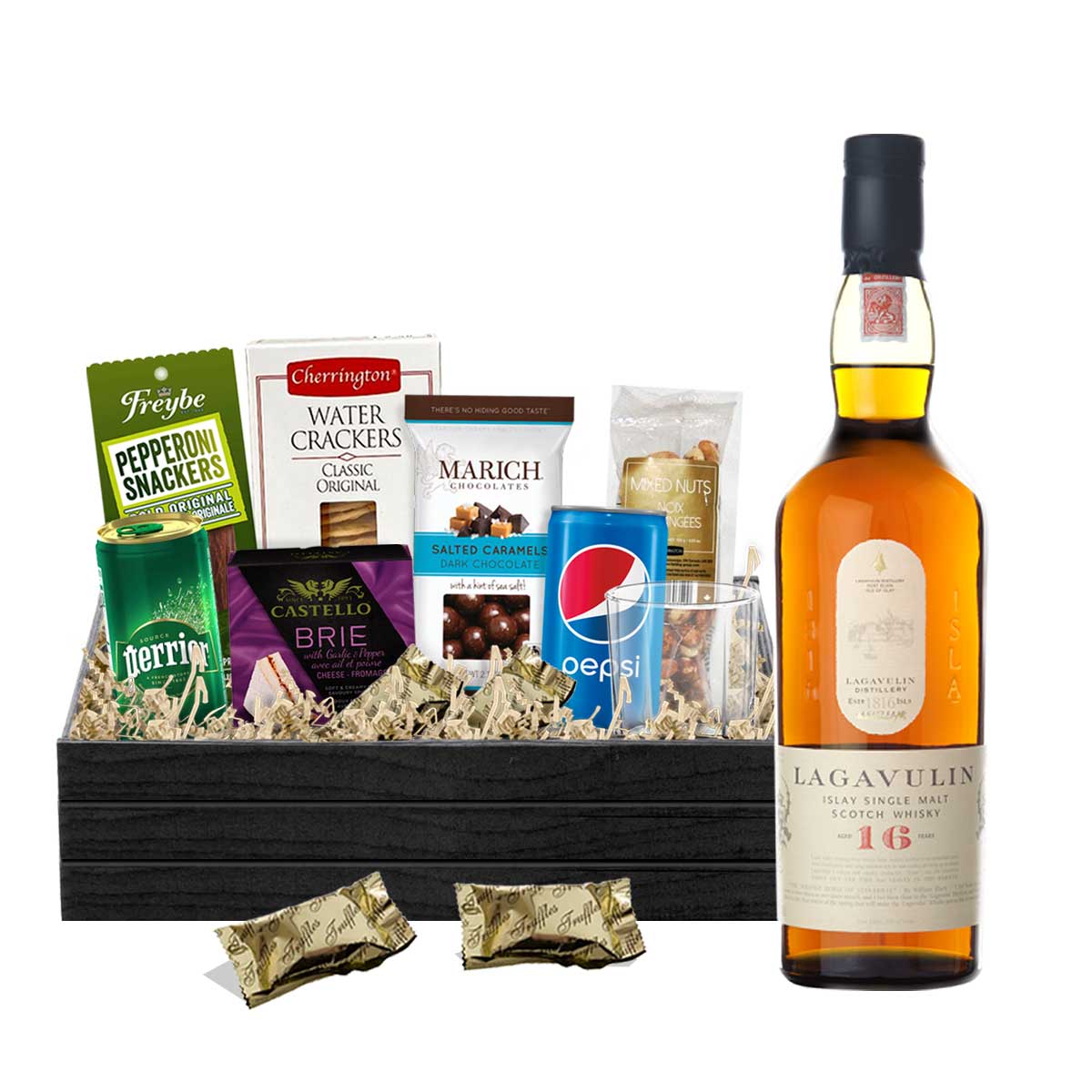 TAG Liquor Stores BC - Lagavulin 16 Year Old Scotch Whisky 750ml Gift Basket