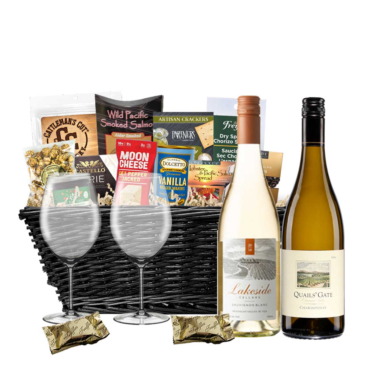 TAG Liquor Stores BC - Lakeside Sauvignon Blanc & Quails' Gate Chardonnay 750ml X 2 Gift Basket