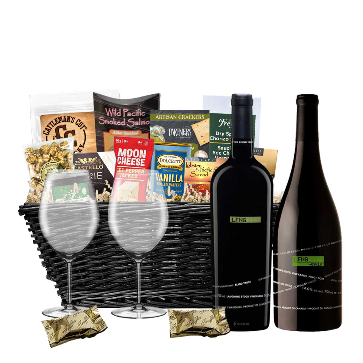 TAG Liquor Stores BC - Laughing Stock Blind Red & Laughing Stock Pinot Noir 750ml x 2 Gift Basket