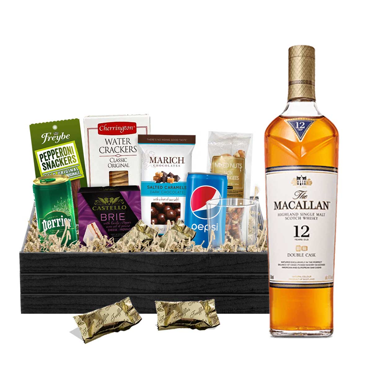 TAG Liquor Stores BC - Macallan 12 Year Old Double Cask Scotch Whisky 750ml Gift Basket