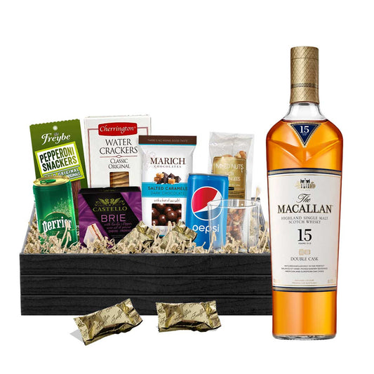 TAG Liquor Stores BC - Macallan 15 Years Old Double Cask Scotch Whisky 750ml Gift Basket