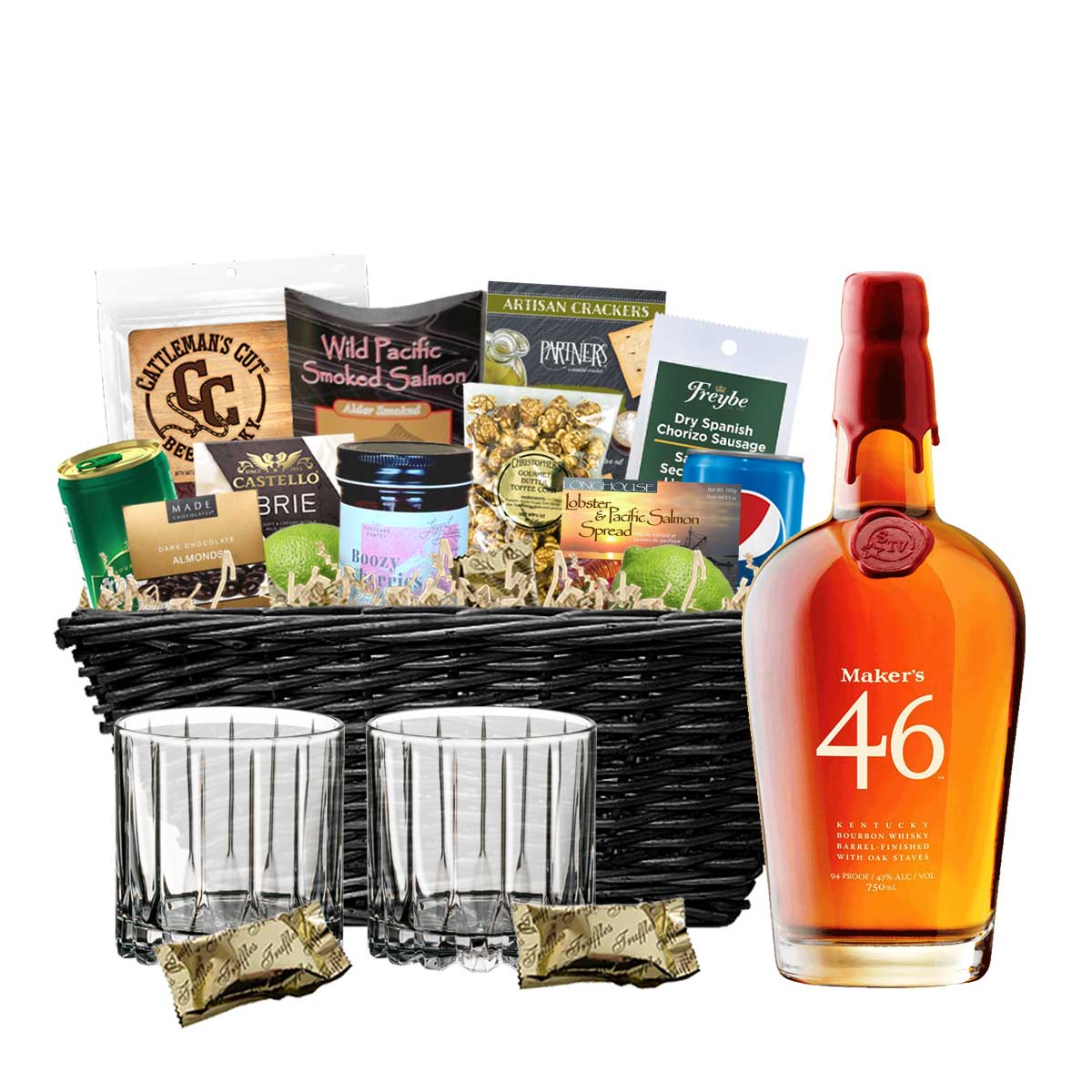 TAG Liquor Stores BC - Maker's Mark 46 Kentucky Bourbon Whisky 750ml Gift Basket