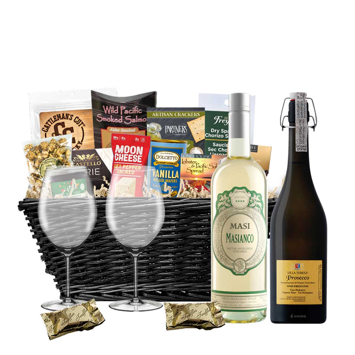 TAG Liquor Stores BC - Masi Masianco Pinot Grigio & Villa Teresa Prosecco 750ml x 2 Gift Basket