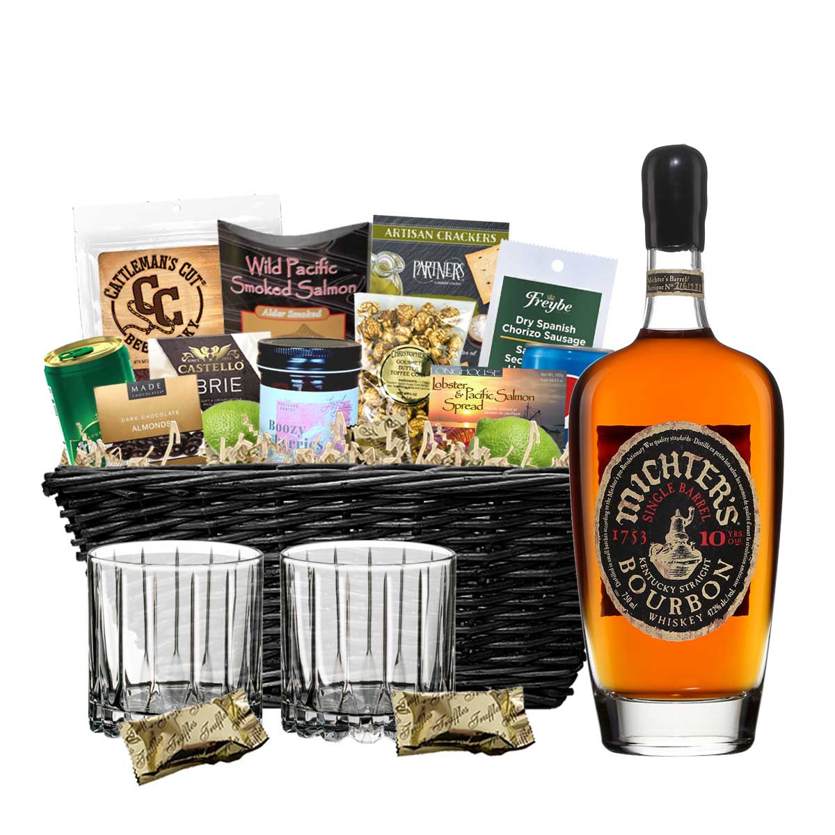 TAG Liquor Stores BC - Michter's Kentucky Straight Bourbon 750ml Gift Basket