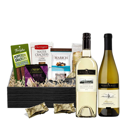 TAG Liquor Stores BC - Mission Hill Reserve Sauvignon Blanc & Mission Hill Reserve Chardonnay 750ml X 2 Gift Basket