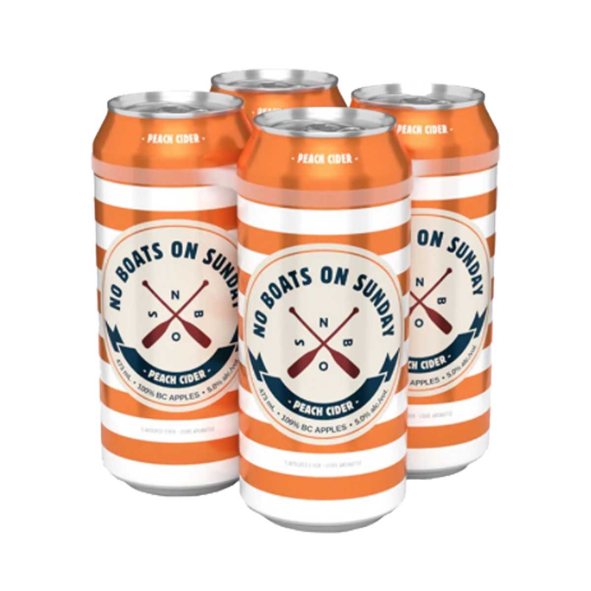 TAG Liquor Stores Delivery - No Boats On Sunday Peach Cider 4 Pack Tall Cans