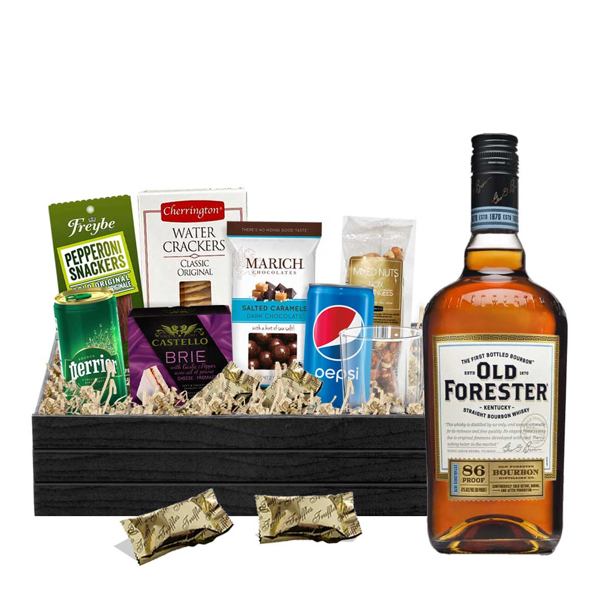 TAG Liquor Stores BC - Old Forester Bourbon Whiskey 750ml Gift Basket