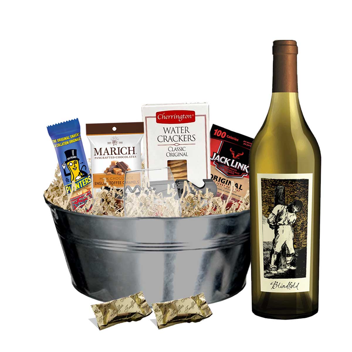 TAG Liquor Stores BC - Orin Swift Prisoner Blindfold White 750ml Gift Basket