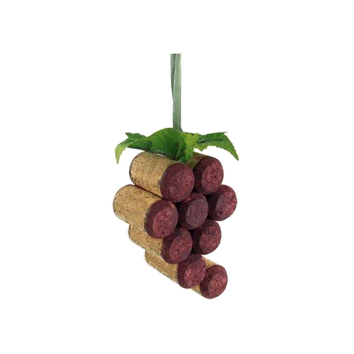 TAG Liquor Stores BC-WOODEN CORK GRAPES ORNAMENT (GREEN OR RED)