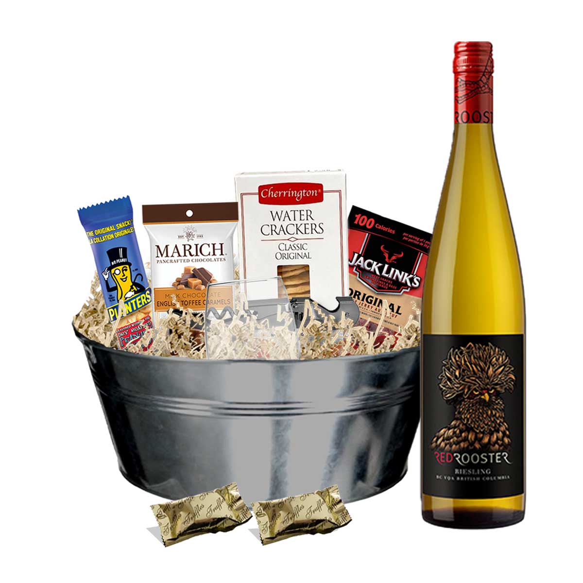 TAG Liquor Stores BC - Red Rooster Riesling 750ml Gift Basket