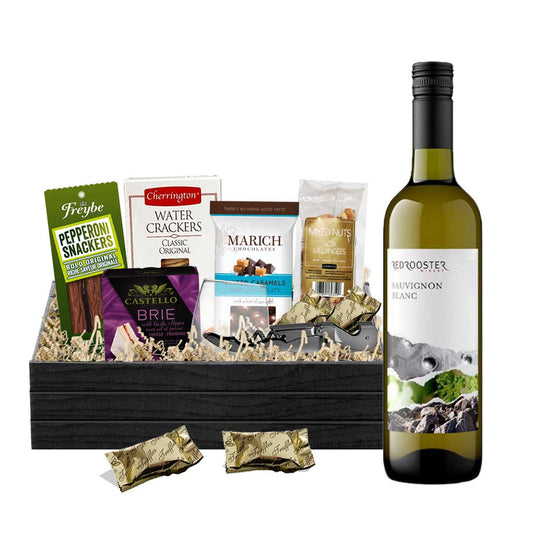 TAG Liquor Stores BC - Red Rooster Sauvignon Blanc 750ml Gift Basket