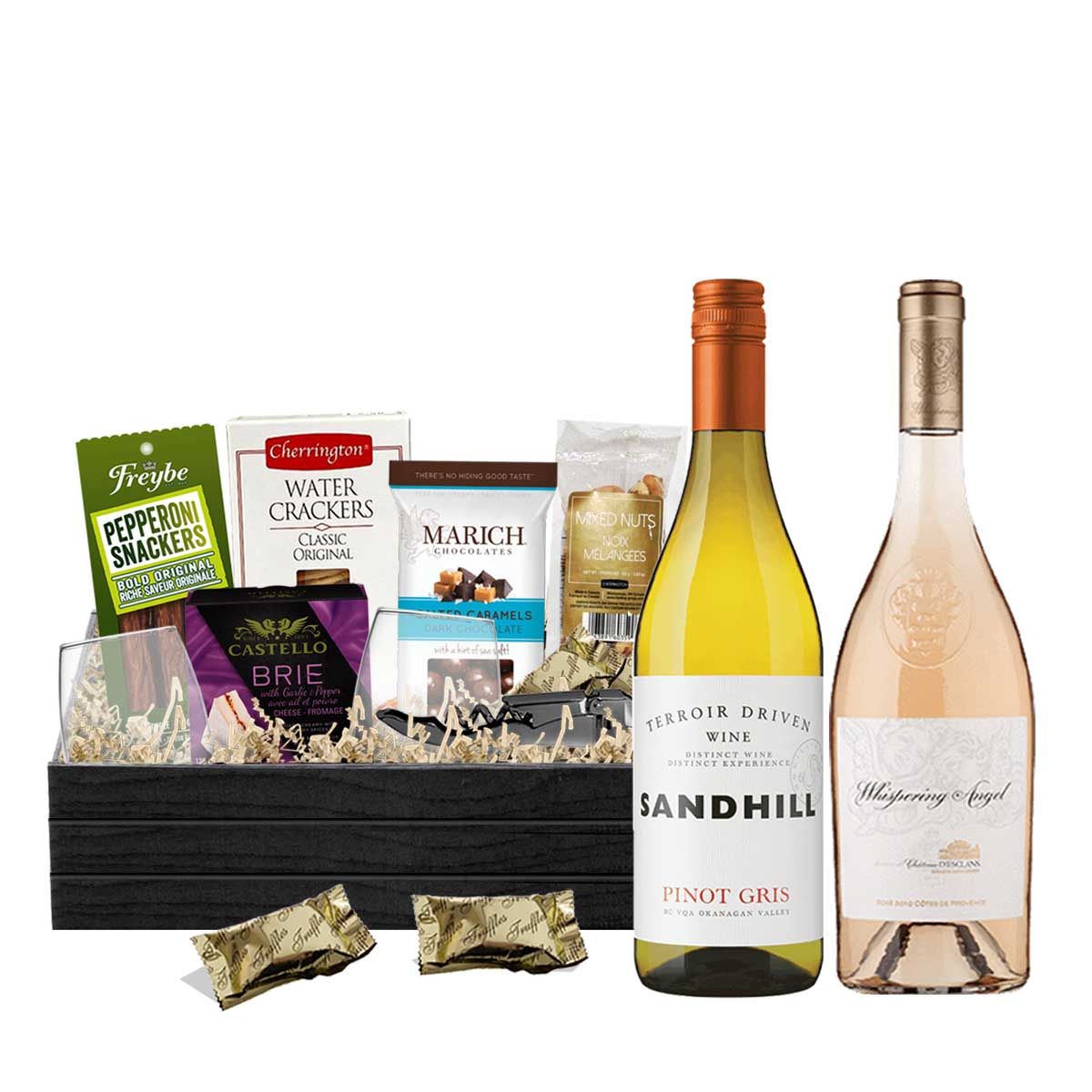 TAG Liquor Stores BC - Sandhill Pinot Gris & Whispering Angel Rosé 750ml x 2 Gift Basket