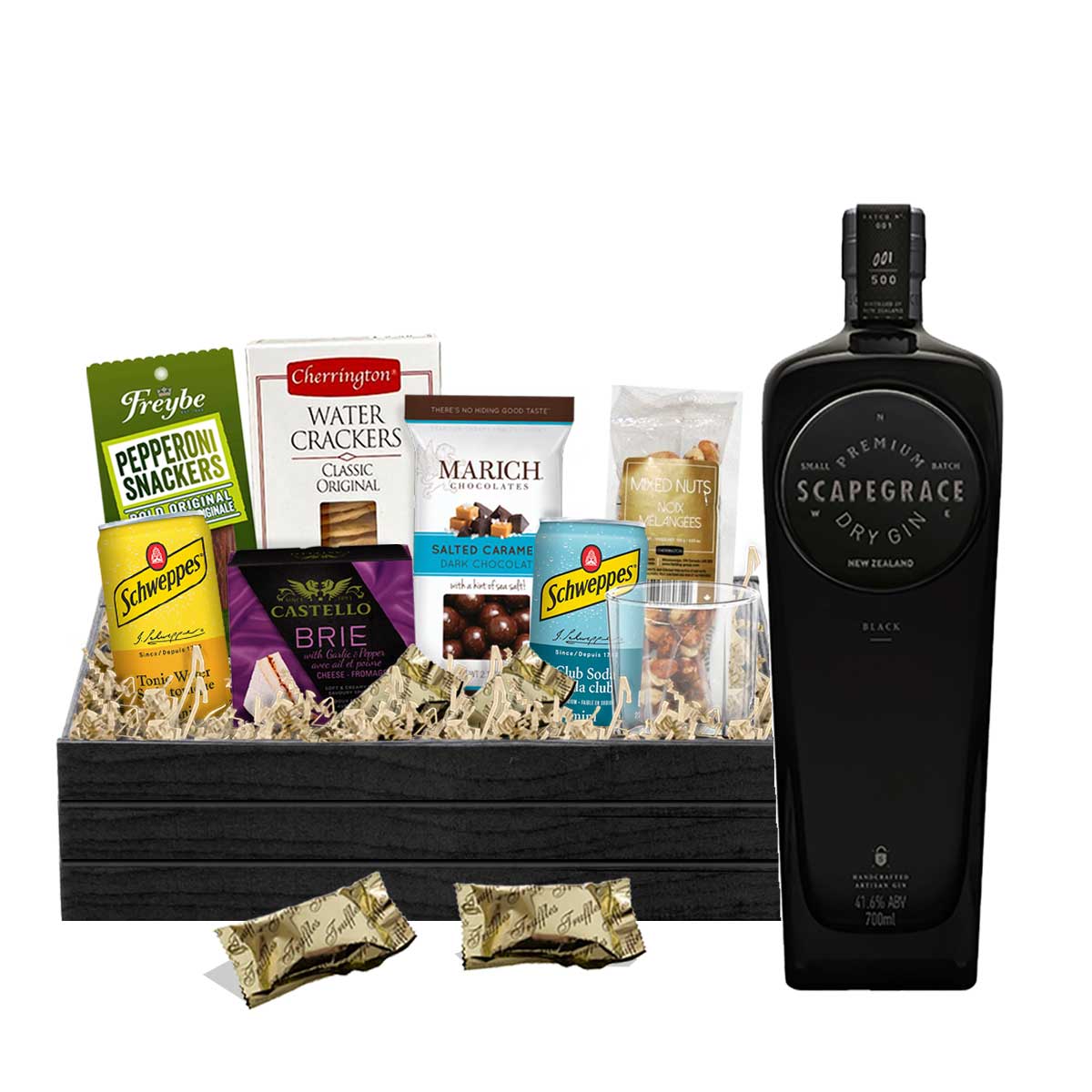 TAG Liquor Stores BC - Scapegrace Black Gin 750ml Gift Basket