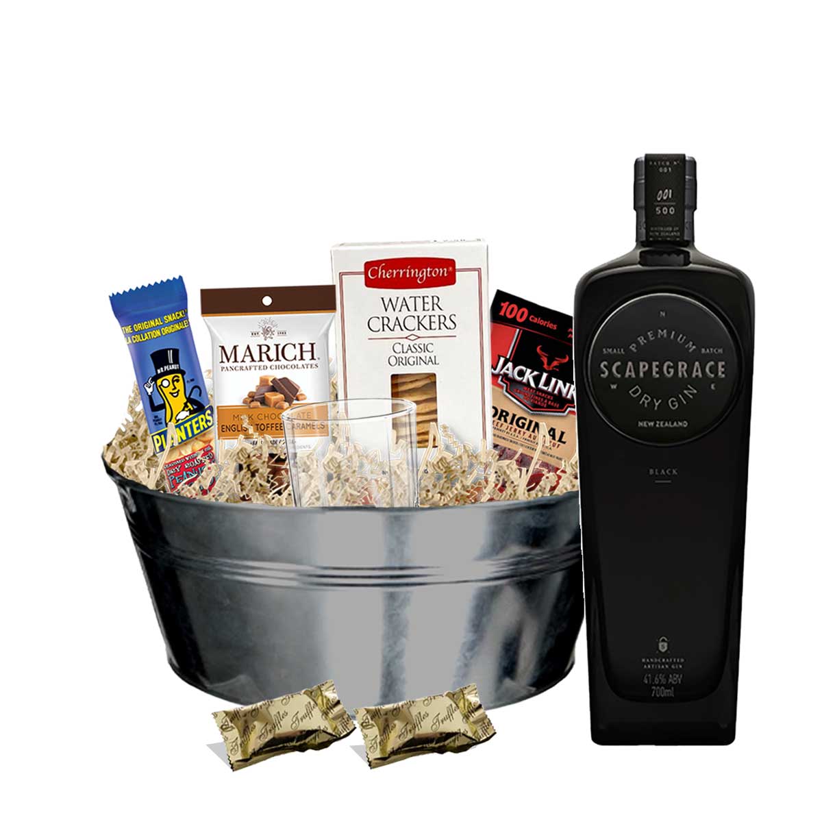 TAG Liquor Stores BC - Scapegrace Black Gin 750ml Gift Basket