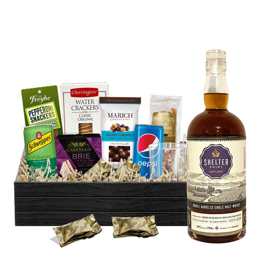 TAG Liquor Stores BC - Shelter Point Double Barreled Whisky 750ml Gift Basket