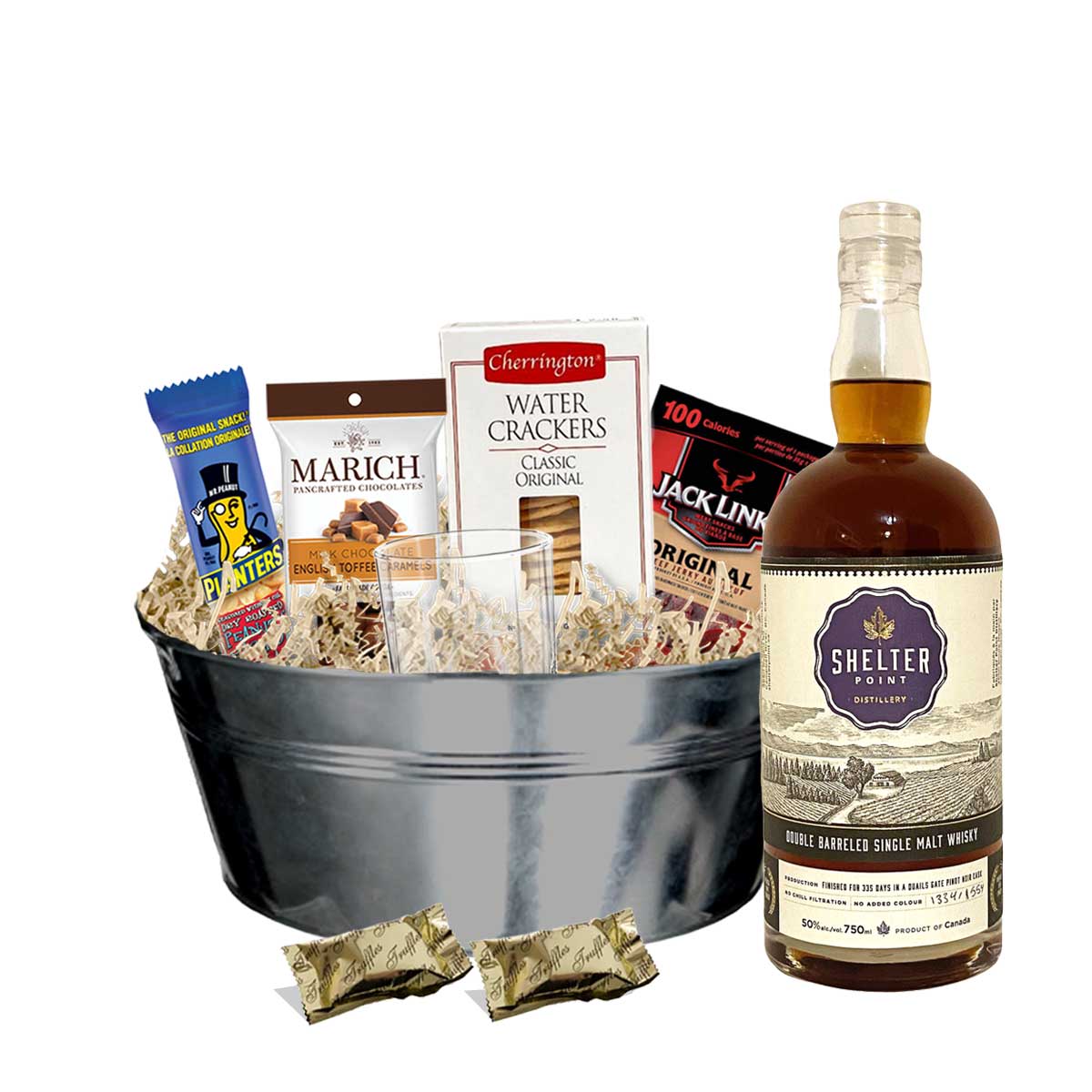 TAG Liquor Stores BC - Shelter Point Double Barreled Whisky 750ml Gift Basket