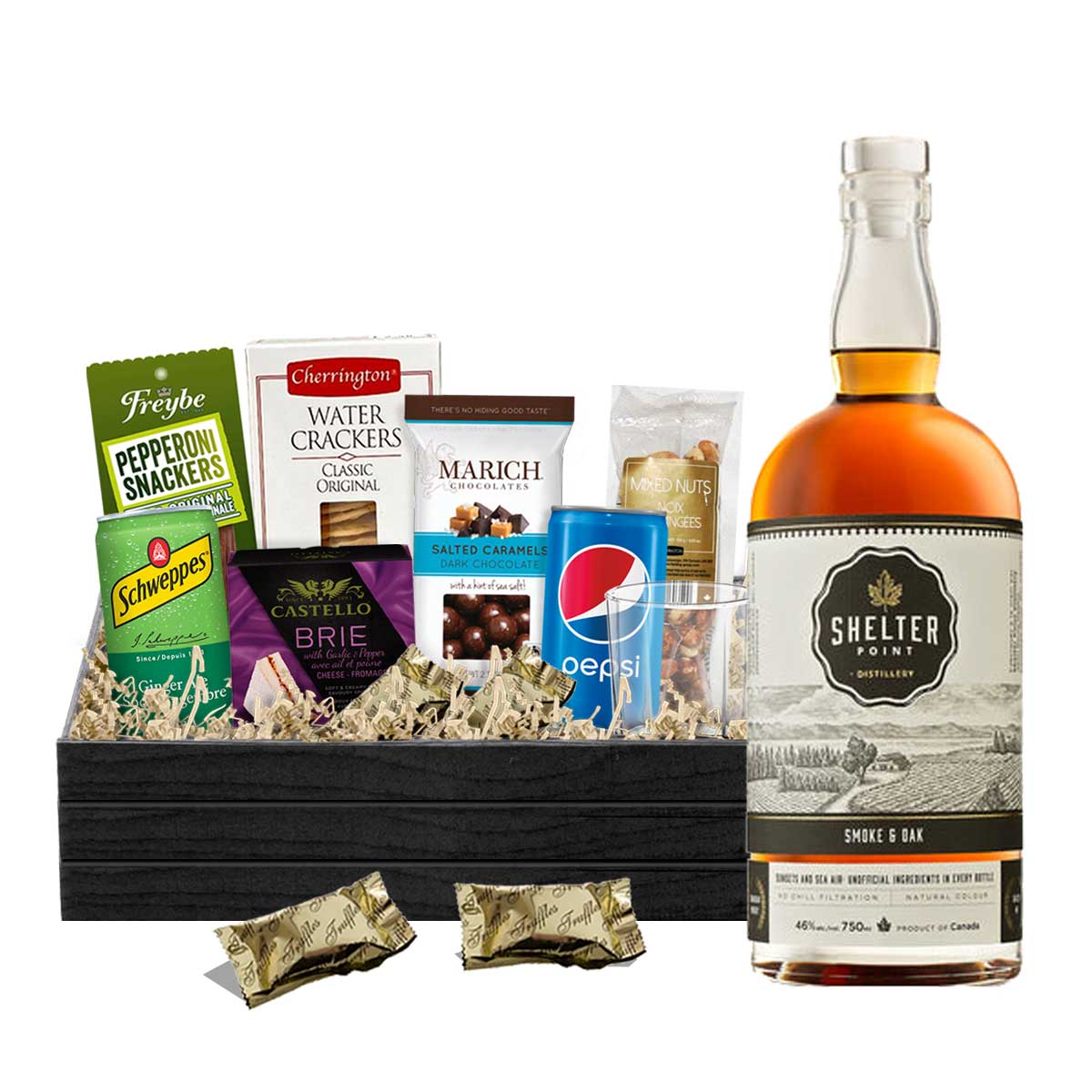 TAG Liquor Stores BC - Shelter Point Smoke Point Whisky 750ml Gift Basket