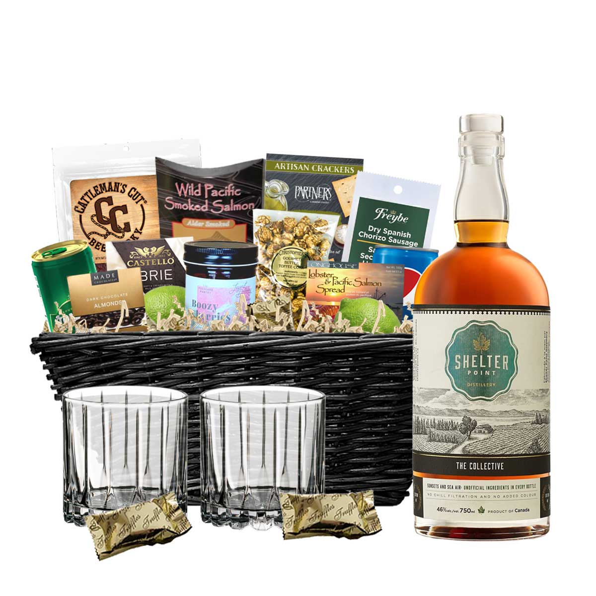 TAG Liquor Stores BC - Shelter Point The Collective Whisky 750ml Gift Basket