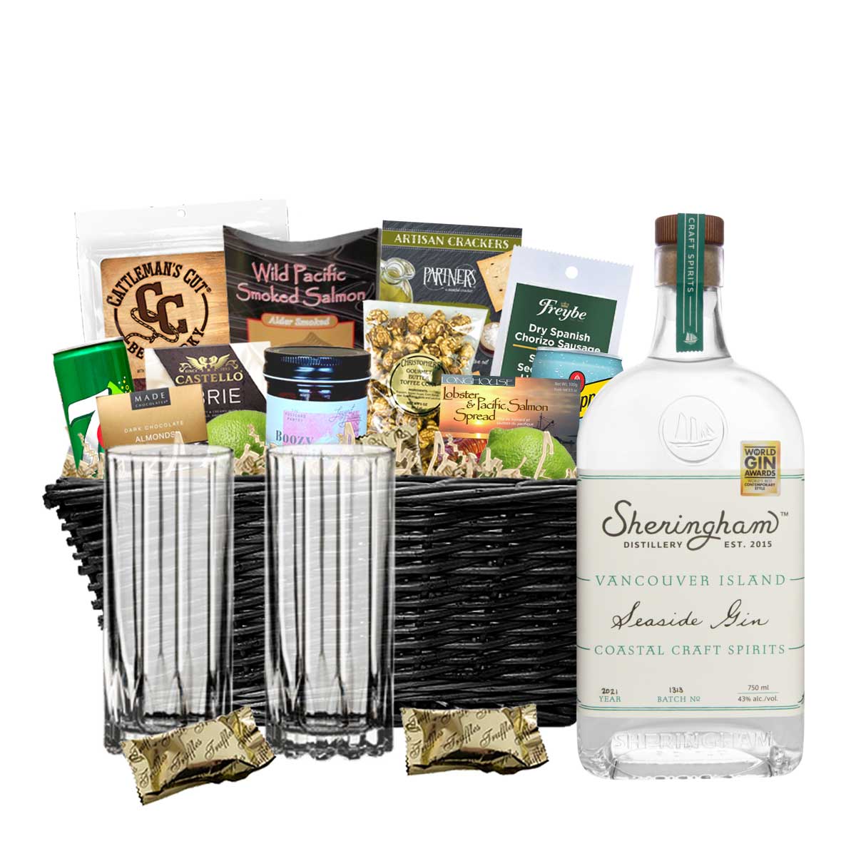 TAG Liquor Stores BC - Sheringham Seaside Gin 750ml Gift Basket