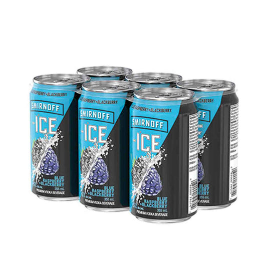 TAG Liquor Stores BC-SMIRNOFF ICE BLUE RASBERRY AND BLACKBERRY 6 CANS