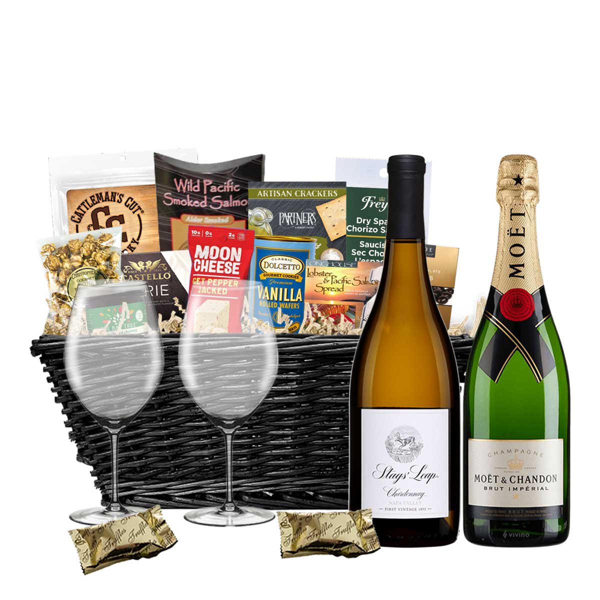TAG Liquor Stores BC - Stags Leap Chardonnay & Moet Brut 750ml x 2 Gift Basket
