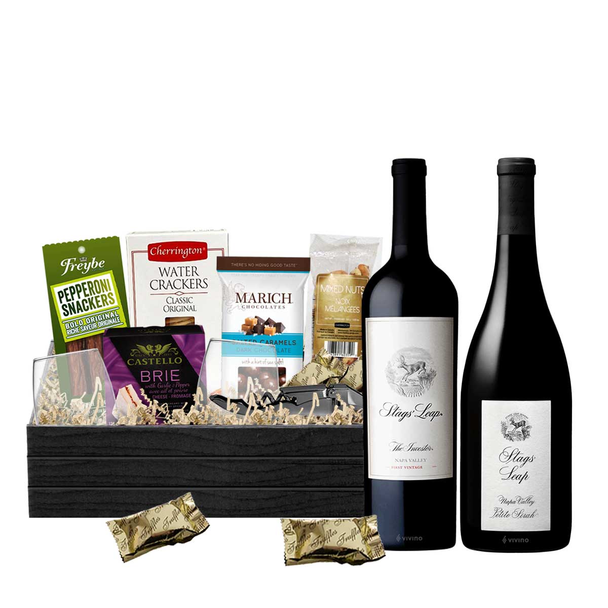 TAG Liquor Stores BC - Stags Leap Investor Red Blend & Stags Leap Petite Sirah 750ml X 2 Gift Basket
